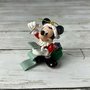 Disney Mickey Mouse Santa Checking list Vintage 1996 Christmas Ornament